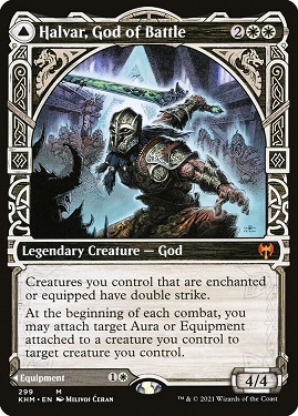Halvar, God of Battle // Sword of the Realms Kaldheim Viking Frame